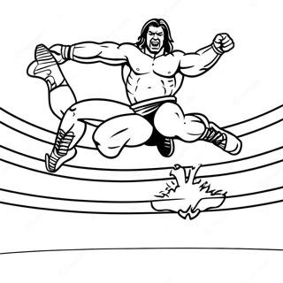 په زړه پورې Wwe غښتلی چې په مخالف باندې ټوپ کوي رنګین پاڼه د رنګولو پاڼې