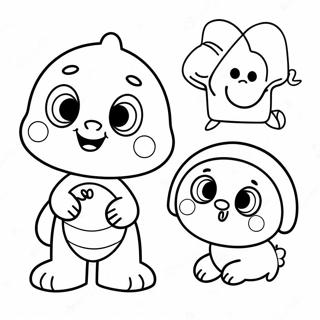 Cute Babyfirst Characters Coloring Page د رنګولو پاڼې