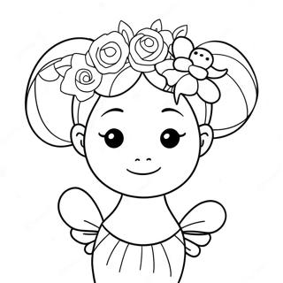 باله ښکلی بالرینه د ګلونو تاج سره رنګولو پاڼه د رنګولو پاڼې