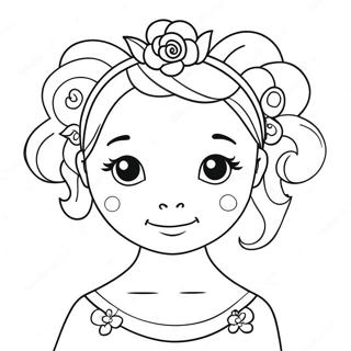 باله ښکلی بالرینه د ګلونو تاج سره رنګولو پاڼه د رنګولو پاڼې