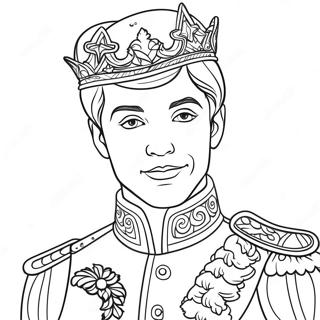 ښکلی شاهزاده د شاهي جامې سره د رنګولو پاڼه د رنګولو پاڼې