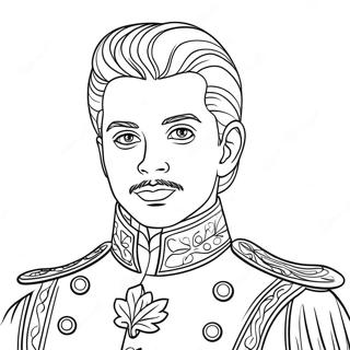 ښکلی شاهزاده د شاهي جامې سره د رنګولو پاڼه د رنګولو پاڼې