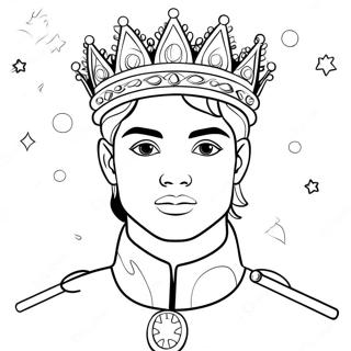 جادويي شاهزاده د تاج سره د رنګولو پاڼه د رنګولو پاڼې