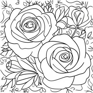 Beautiful Roses Coloring Page د رنګولو پاڼې