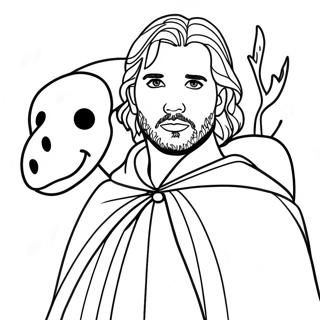 د جان سنو د غوسټ سره رنګ کولو پاڼه د رنګولو پاڼې