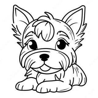 ښکلی حقیقي یورکي بچي رنګولوونکي پاڼه د رنګولو پاڼې