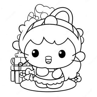 د هیلو کیټي کرسمس د رنګولو پاڼه د رنګولو پاڼې