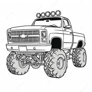 وحشي لوړ شوی Chevy ټرک رنگ پاڼه د رنګولو پاڼې