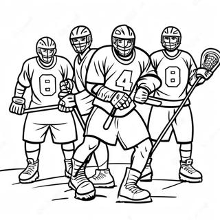Dynamic Lacrosse Team Coloring Page د رنګولو پاڼې