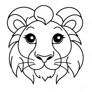 ښکلی د شیر مخ رنګولوک پاڼه د رنګولو پاڼې