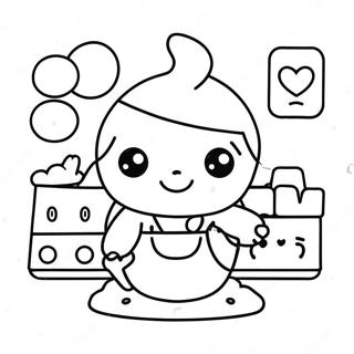ښکلی کاوای باریسټا رنګولو پاڼه د رنګولو پاڼې