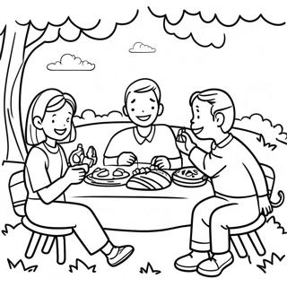 زه خپلې کورنۍ سره مینه لرم د رنګولو پاڼه - د کورنۍ پکنک د رنګولو پاڼې