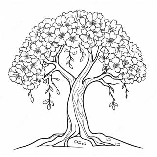 د چیری بلوسم ونه انځور پاڼه د رنګولو پاڼې