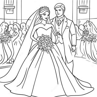 Wedding Barbie د رنګولو پاڼه د رنګولو پاڼې