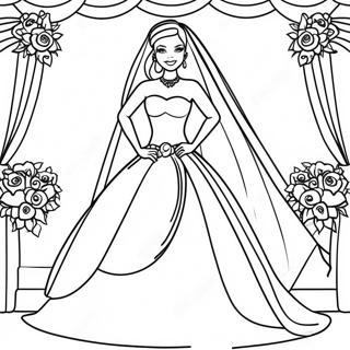 Wedding Barbie د رنګولو پاڼه د رنګولو پاڼې