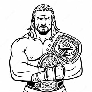 متحرک Triple H د دوه کمربندونو سره رنګولو پاڼه د رنګولو پاڼې