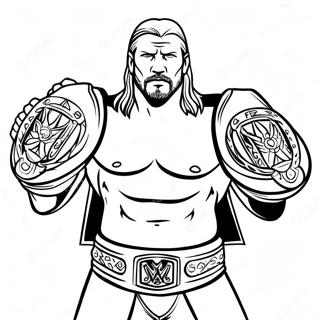 متحرک Triple H د دوه کمربندونو سره رنګولو پاڼه د رنګولو پاڼې