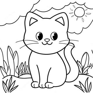 Nature Cat انځور د رنګولو پاڼې