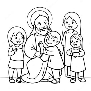 عیسای د کوچنیو ماشومانو سره مینه لري رنګولوک پاڼه د رنګولو پاڼې