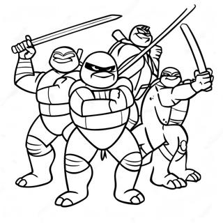 د Tmnt راختل - رنګولو پاڼه د رنګولو پاڼې