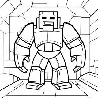 Iron Golem Minecraft رنګولو پاڼه د رنګولو پاڼې