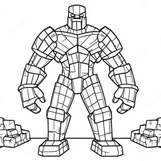 Iron Golem Minecraft رنګولو پاڼه د رنګولو پاڼې