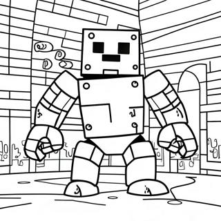 ښکلی Iron Golem Minecraft رنګولو پاڼه د رنګولو پاڼې
