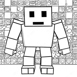 ښکلی Iron Golem Minecraft رنګولو پاڼه د رنګولو پاڼې