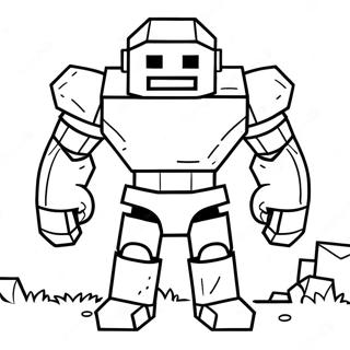 ښکلی Iron Golem Minecraft رنګولو پاڼه د رنګولو پاڼې