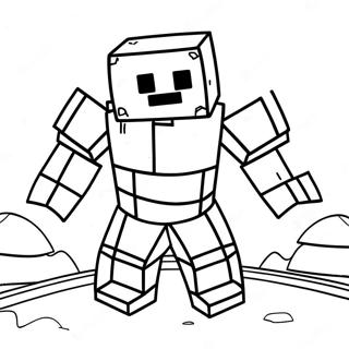 ښکلی Iron Golem Minecraft رنګولو پاڼه د رنګولو پاڼې