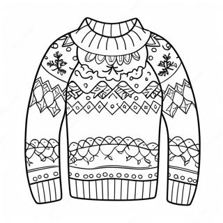 Cozy Winter Sweater Coloring Page د رنګولو پاڼې
