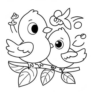 مرغان او ګلونه - رنګولو پاڼه د رنګولو پاڼې