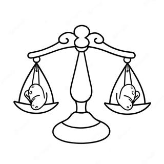 ښکلی د ترازو نښان رنګپاڼه د رنګولو پاڼې