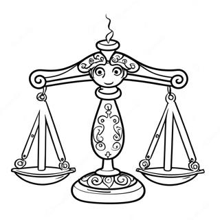 ښکلی د ترازو نښان رنګپاڼه د رنګولو پاڼې