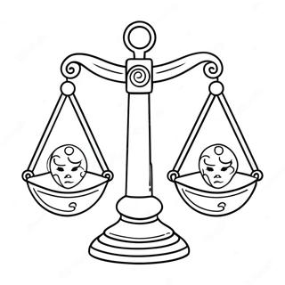 ښکلی د ترازو نښان رنګپاڼه د رنګولو پاڼې