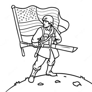 د بیرغ سره زړور سرتیری د رنګولو پاڼه د رنګولو پاڼې