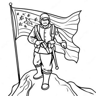 د بیرغ سره زړور سرتیری د رنګولو پاڼه د رنګولو پاڼې