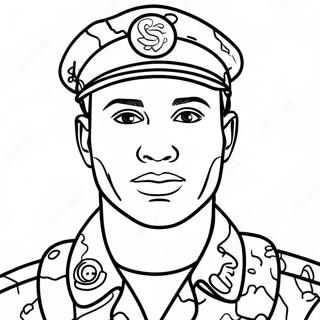 پټې یونیفورم کې سرتیری د رنګولو پاڼه د رنګولو پاڼې