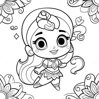 Shimmer And Shine رنګین خواهشونه رنګولو پاڼه د رنګولو پاڼې