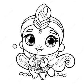Shimmer And Shine رنګین خواهشونه رنګولو پاڼه د رنګولو پاڼې