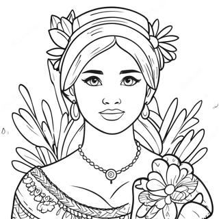 ایزابیلا د ښکلي ګلانو سره پاڼه د رنګولو پاڼې