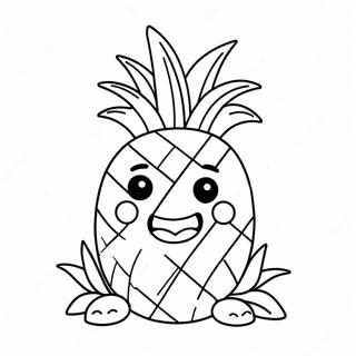د اناناس ښکلی کارټون رنګولو پاڼه د رنګولو پاڼې