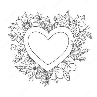 رنګین زړه د ګلانو سره رنگین پاڼه د رنګولو پاڼې