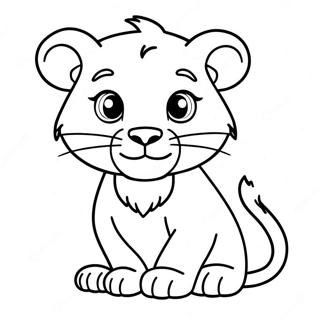 ښکلی زمری بچہ د رنګولو پاڼه د رنګولو پاڼې