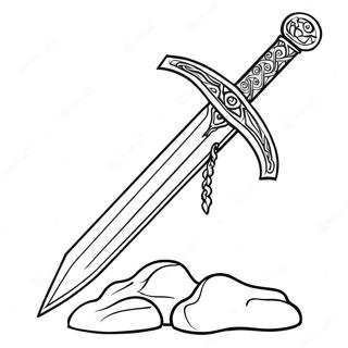 په ډبره کې د افسانوي تورې رنګ کولو پاڼه د رنګولو پاڼې