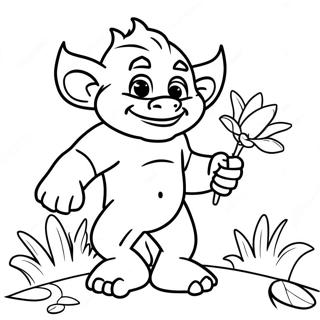 ګلانو سره لوبی کونکی ترول رنګولو پاڼه د رنګولو پاڼې