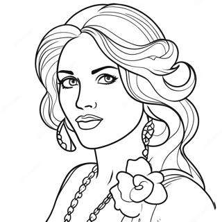 مشهورې ښځینه څېرې رنګ کولو پاڼه د رنګولو پاڼې