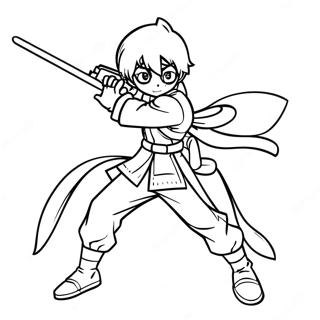 Muichiro In Action Pose Coloring Page د رنګولو پاڼې