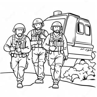 د Swat ټیم د نجات ماموریت رنګولو پاڼه د رنګولو پاڼې