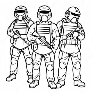 د Swat ټیم غړي په یونیفورم کښې رنګولو پاڼه د رنګولو پاڼې